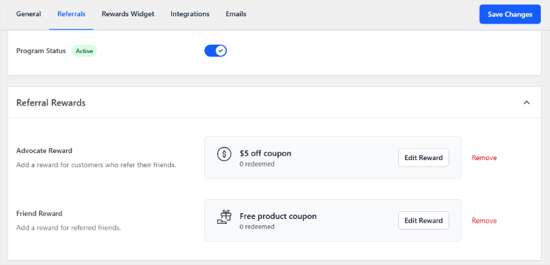 rewardswp add new referral