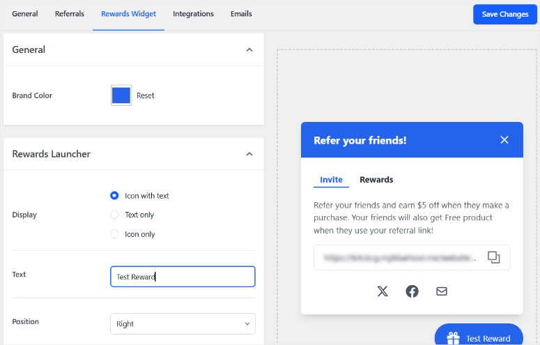 rewardswp customize rewards widget