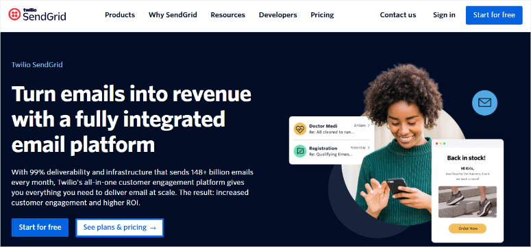 sendgrid-homepage - IsItWP - Free WordPress Theme Detector sendgrid homepage