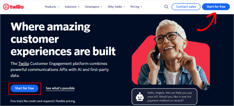 twilio-homepage - IsItWP - Free WordPress Theme Detector twilio homepage