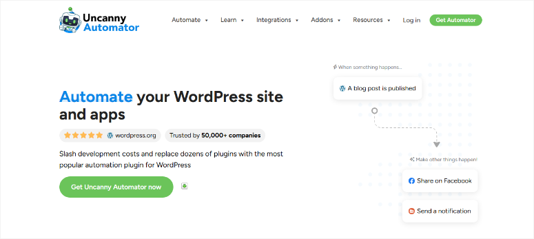 uncanny-automator-homepage - IsItWP - Free WordPress Theme Detector uncanny automator homepage