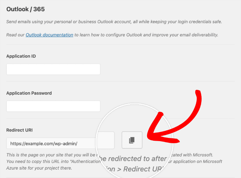 wp mail smtp copy redirect urI