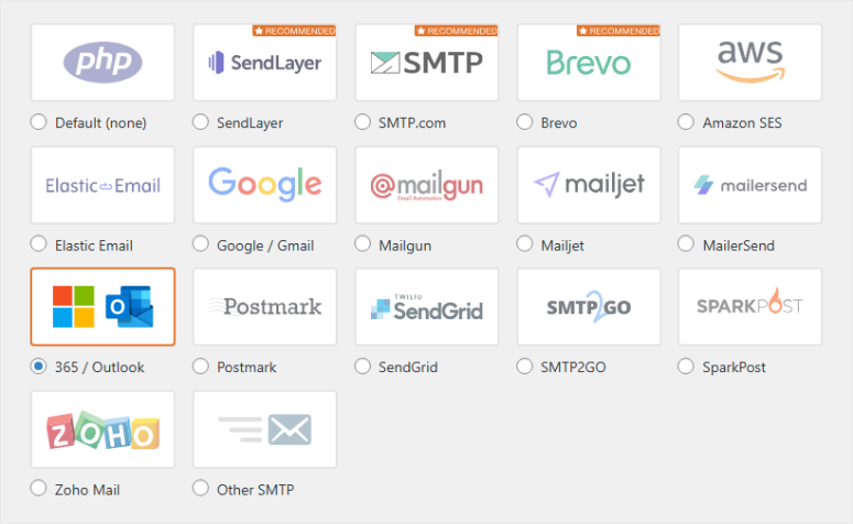 wp-mail smtp mailer options