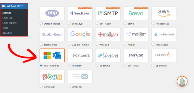 wp mail smtp mailer selection