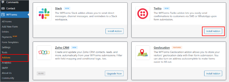 wpforms-addons-install-twilio - IsItWP - Free WordPress Theme Detector wpforms addons install twilio