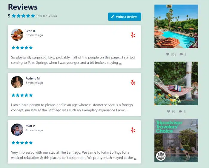 smash balloon example reviews feed fit your website