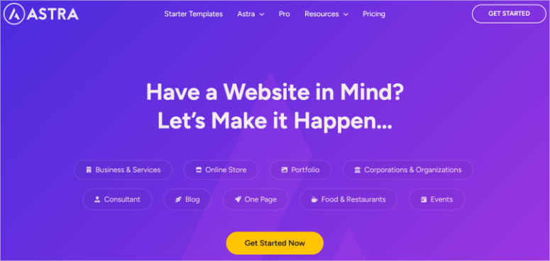 astra homepage