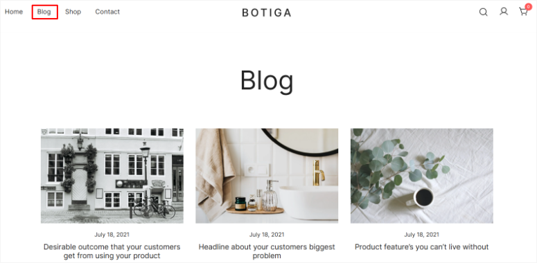 botiga blog integration