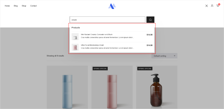 botiga real time search frontend feature