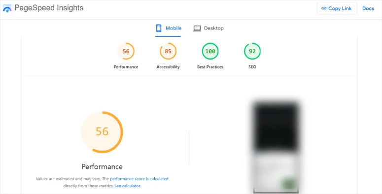 page speed insights example - IsItWP - Free WordPress Theme Detector page speed insights example
