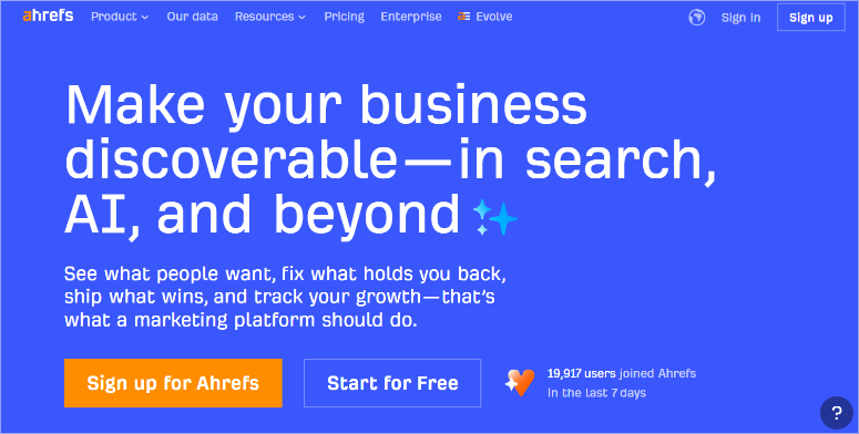 ahrefs-homepage - IsItWP - Free WordPress Theme Detector ahrefs homepage