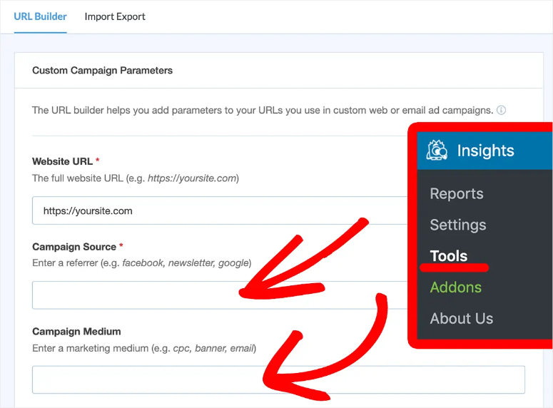 monsterinsights url utm builder