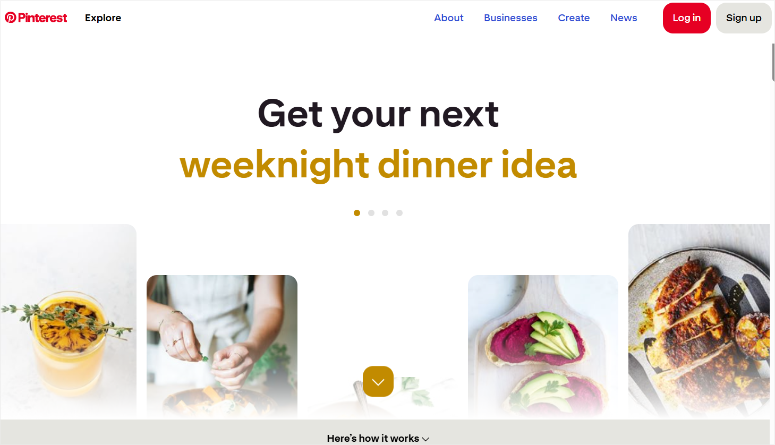 pinterest homepage