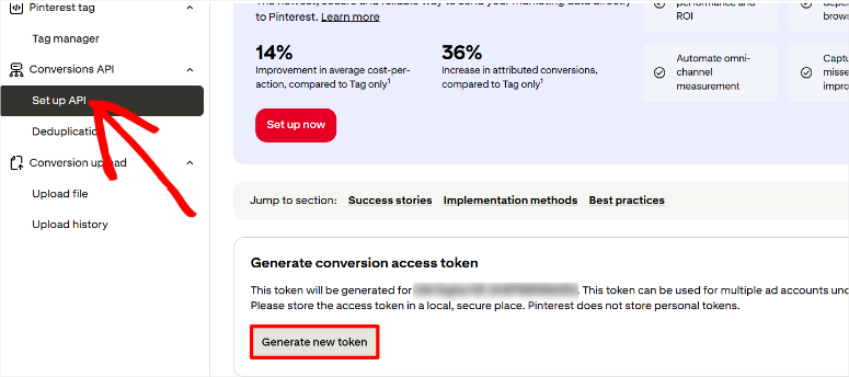 pinterest set up api