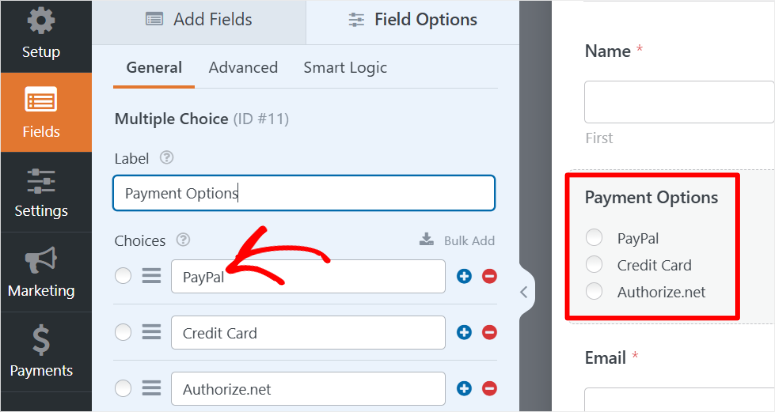 wpforms multiple choice field customization