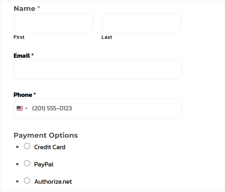 wpforms multiple payments form sample