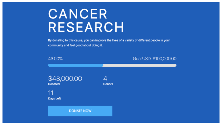 charitable-campaign-example-with-progress-bar - IsItWP - Free WordPress Theme Detector charitable campaign example with progress bar