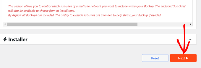 duplicator installer next