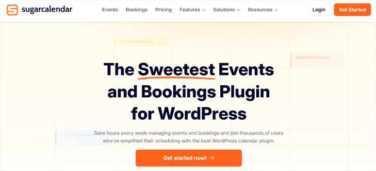 sugar calendar homepage