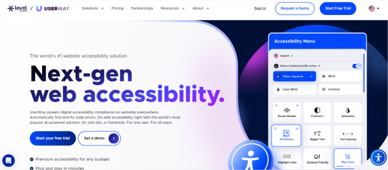 userway-homepage - IsItWP - Free WordPress Theme Detector userway homepage