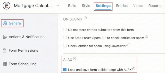ajax form formidable forms