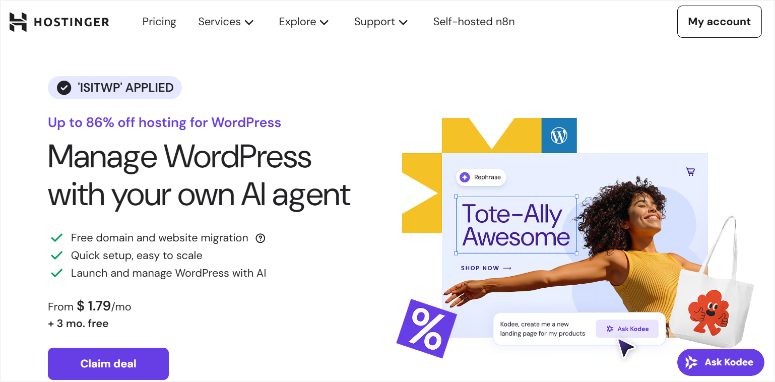 hostinger-homepage-isitwp-coupon - IsItWP - Free WordPress Theme Detector hostinger homepage isitwp coupon