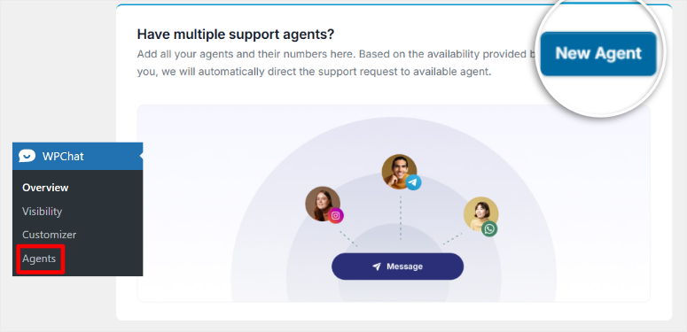 wpchat add agent