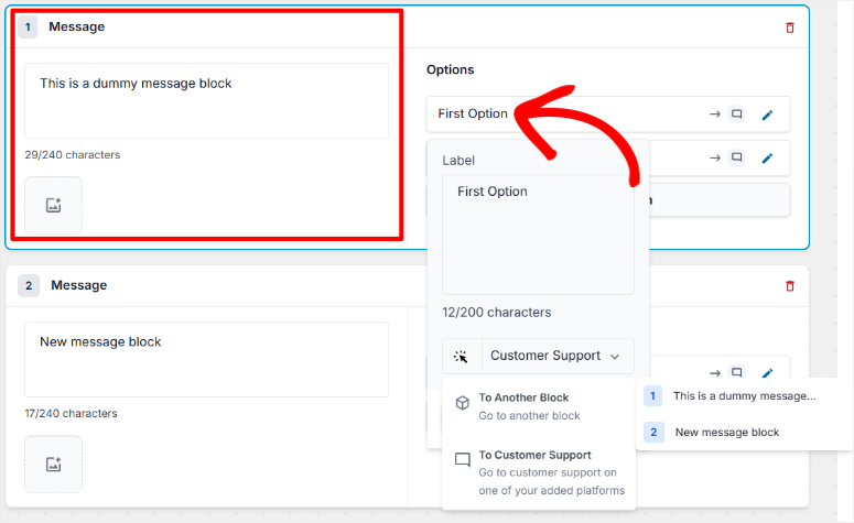 wpchat chat funnel set up