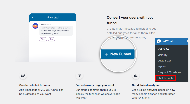 wpchat new funnel