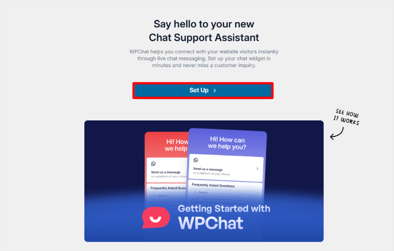 wpchat setup wizard