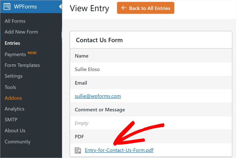 wpforms generated pdf  addon