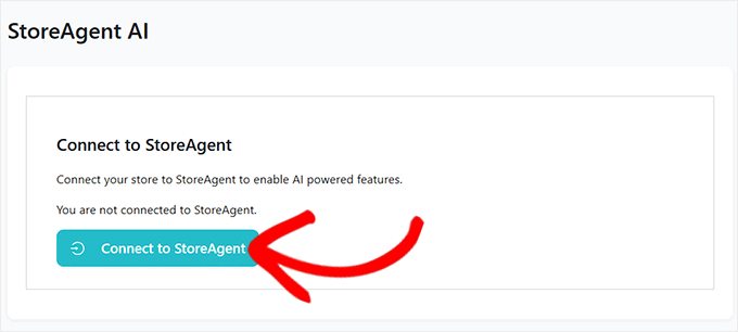 click connect to storeagent button