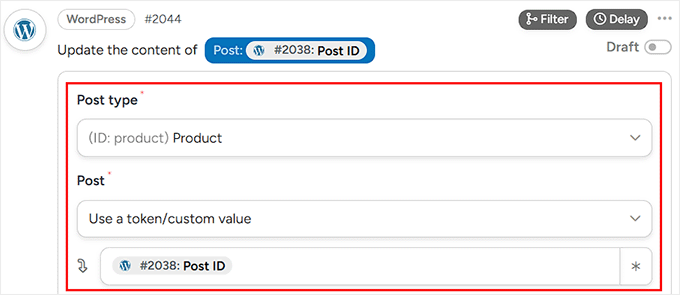 configure post and post type in uncanny automator