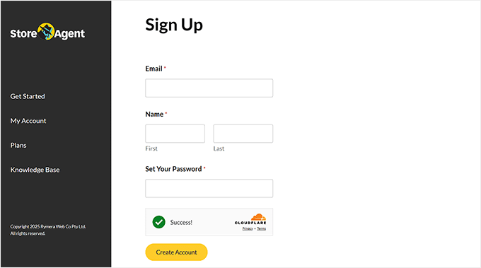 create a storeagent account