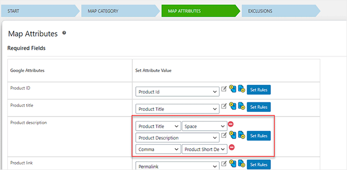 mapping in elex google shopping