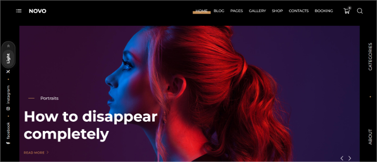 novo photography demo page