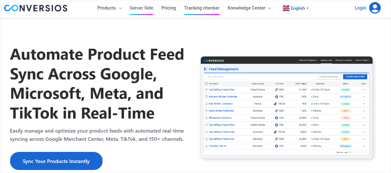 product feed manager by conversios homepage