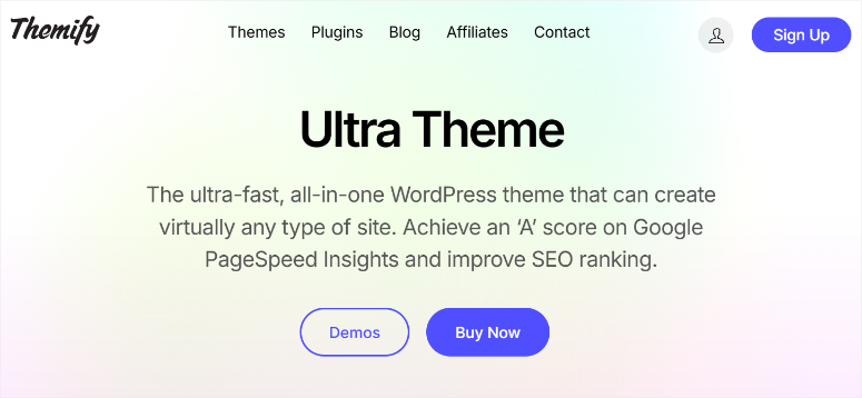 ultra theme homepage