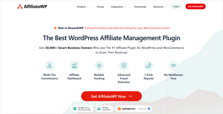 affiliatewp homepage