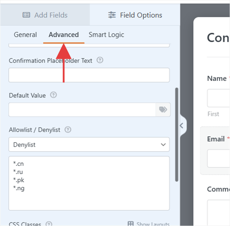 wpforms-email-field-advanced-tab