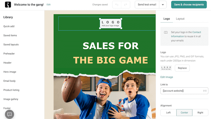 omnisend template email editor