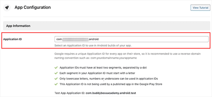 buddyboss-android-application-id-field