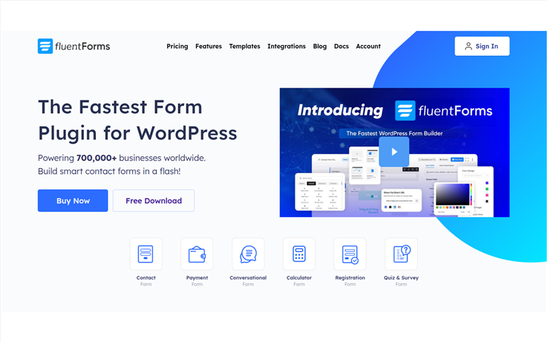 fluent-forms-homepage - IsItWP - Free WordPress Theme Detector fluent forms homepage