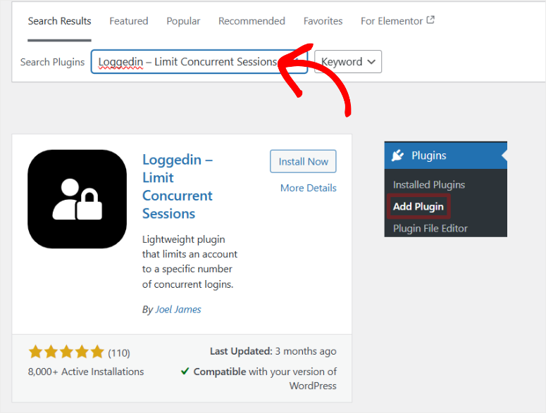 loggedin limite instalação de sessão simultânea