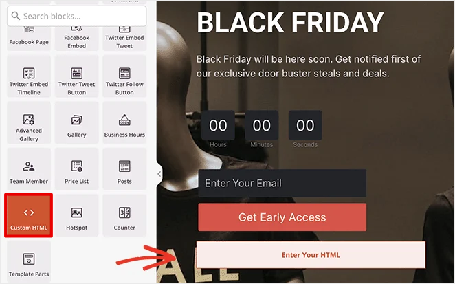 seedprod custom html block