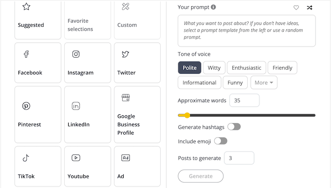 socialbee-prompt-interface - IsItWP - Free WordPress Theme Detector socialbee prompt interface