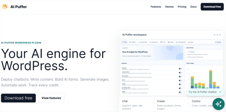 page d'accueil ai puffer