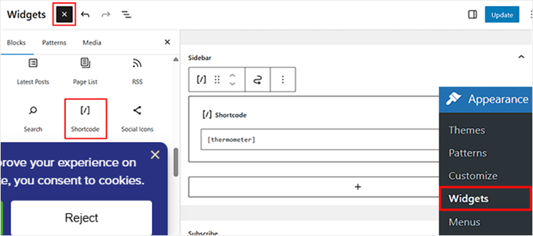donation thermometer shortcode