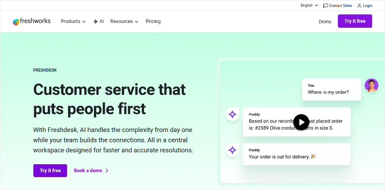 freshworks homepage