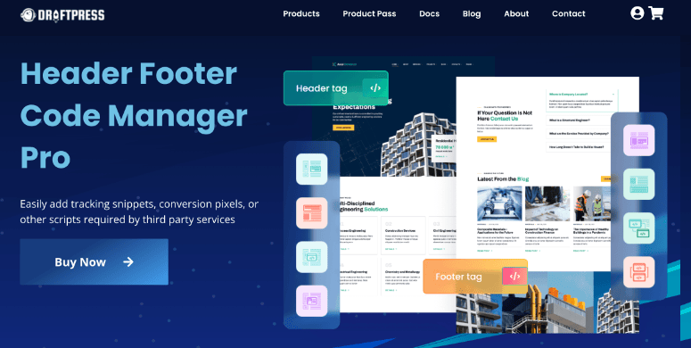 Header Footer Code Manager